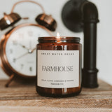 Farmhouse Soy Candle - Amber Jar - 9 oz White Cliff Studio Candles and Candle Accessories