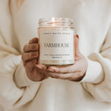 Farmhouse Soy Candle - Clear Jar - 9 oz White Cliff Studio Candles and Candle Accessories