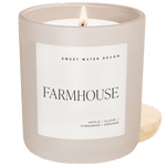 Farmhouse Soy Candle - Tan Matte Jar - 15 oz White Cliff Studio Candles and Candle Accessories