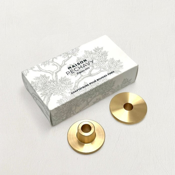 Brass Candle Holder & Adaptor (Set of 2)