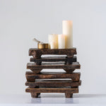 Primitive Wood Stackable Pedestal Set