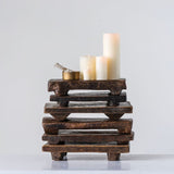 Primitive Wood Stackable Pedestal Set