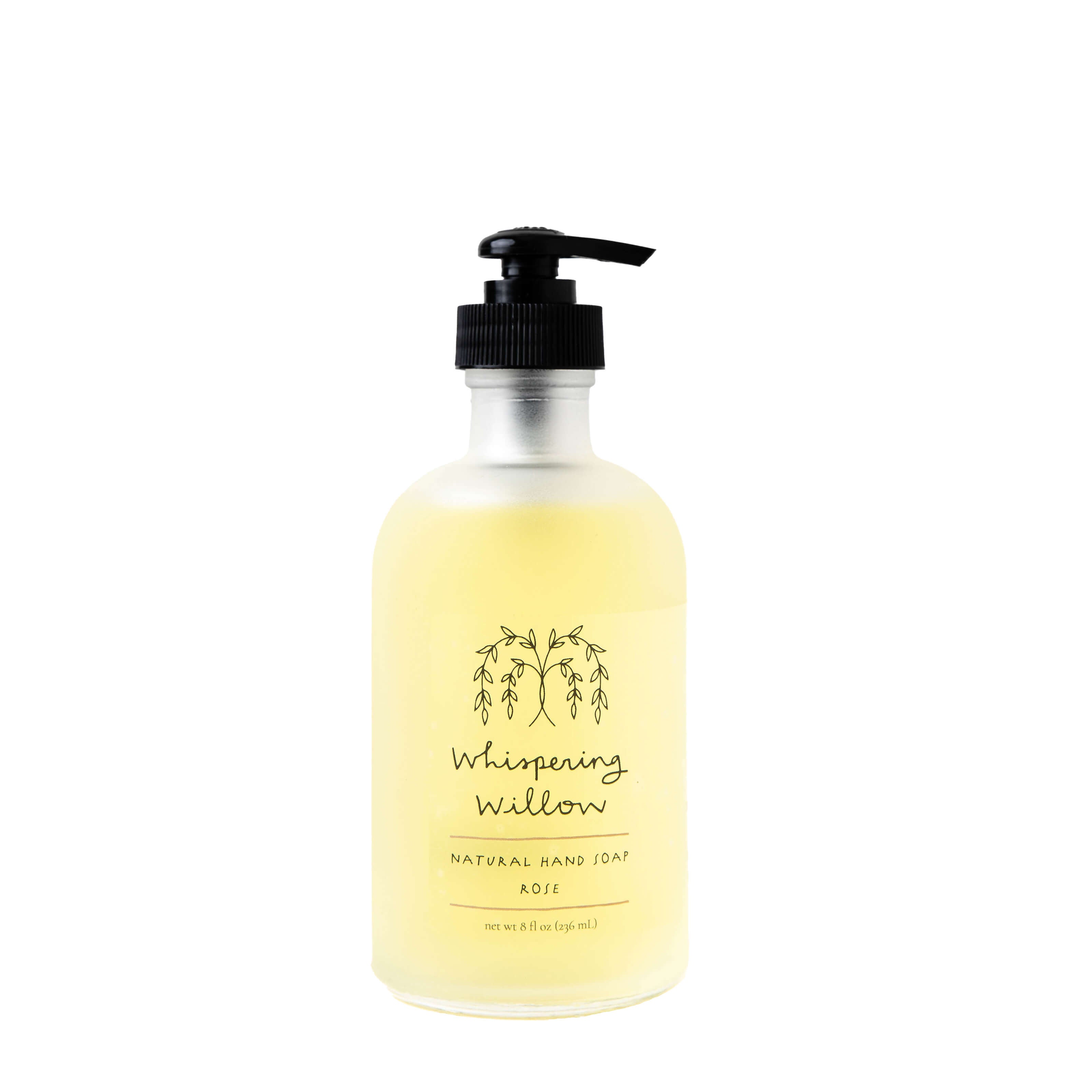 Rose Essential Oil Hand Soap in Glass Bottle