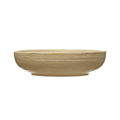 Stoneware Bowl with Reactive Glaze, Speckled Cream Color