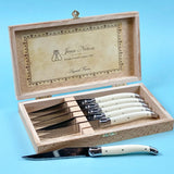 Laguiole Ivory Knives Cutlery Set in Presentation Box, Set of 6