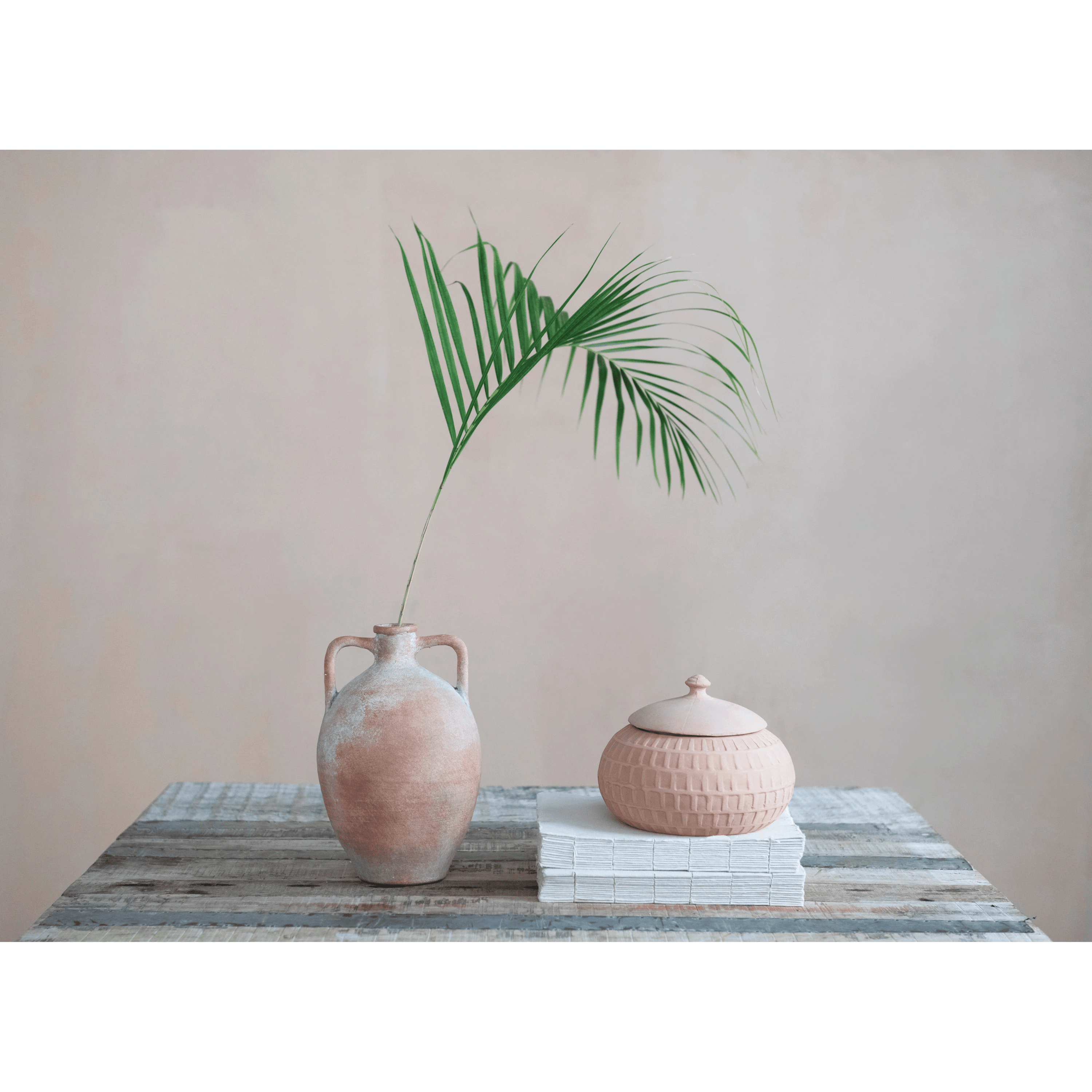 Willow Terracotta Urn with Handles White Cliff Studio Vases and Jars