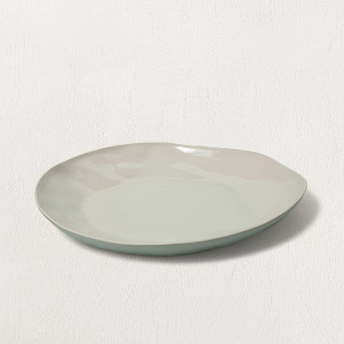 Rugueux Stoneware Serving Platter, Pearl