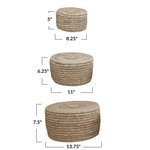 Hand - Woven Storage Baskets with Lids, Set of 3