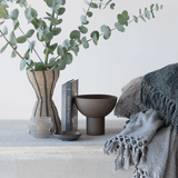 Decorative Metal Footed Serving Bowl