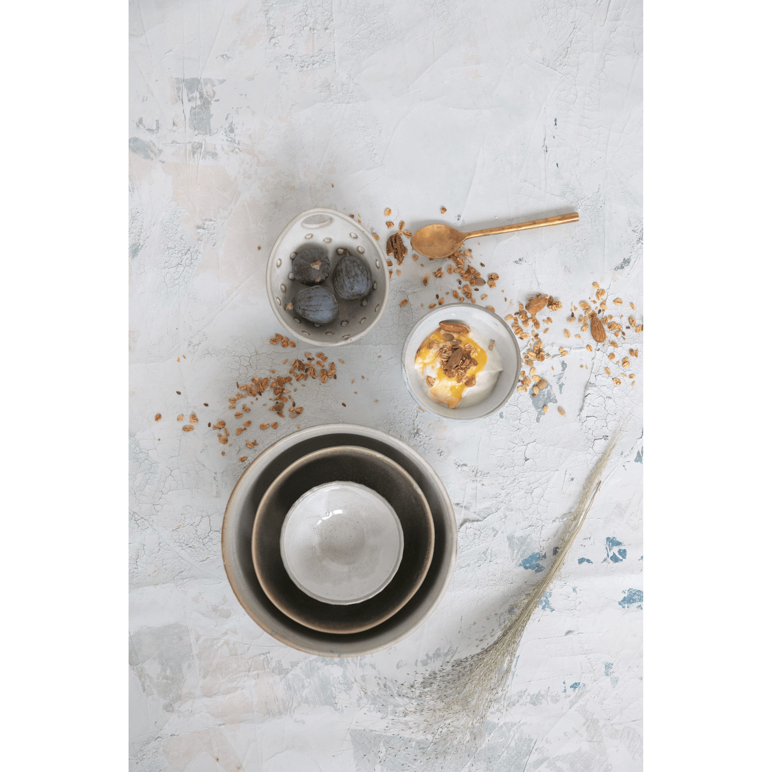 Stoneware Pleated Bowl, Cream Glaze Finish White Cliff Studio Bowls