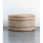 Water Hyacinth + Seagrass Round Pouf Ottoman
