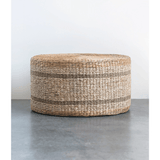 Water Hyacinth + Seagrass Round Pouf Ottoman