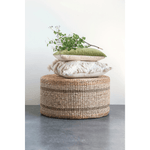 Water Hyacinth + Seagrass Round Pouf Ottoman
