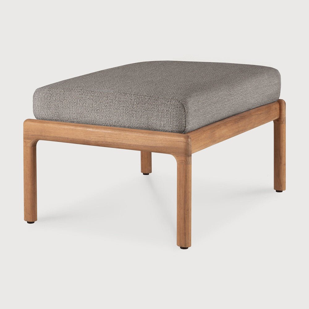 Jack Indoor / Outdoor Teak Footstool Ottoman, Mocha