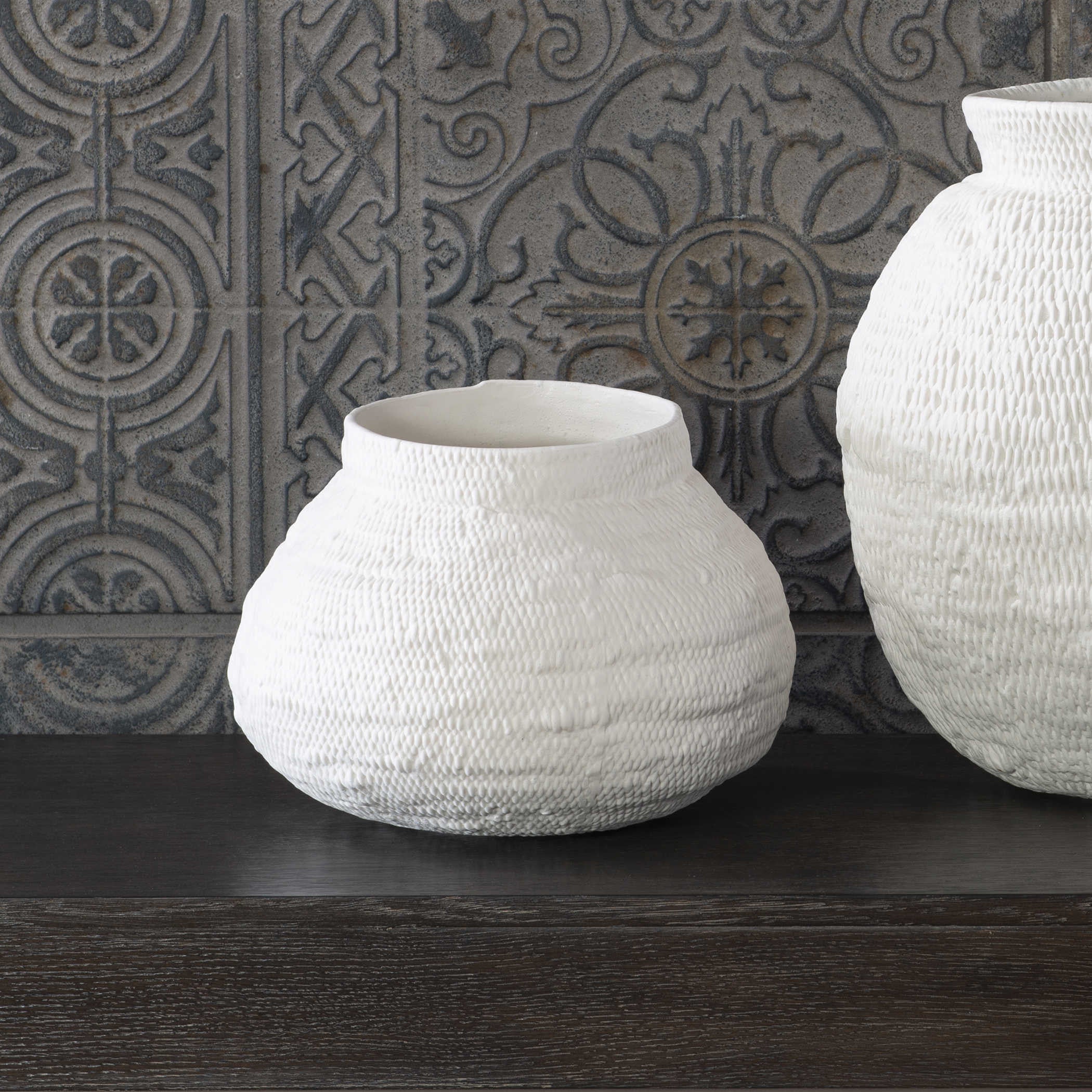 Ceramic Woven Basket - Look Vase, Large