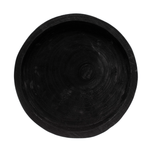 Decorative Paulownia Wood Footed Tray, Black