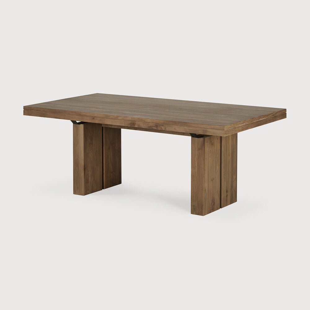 Double Extendable Teak Wood Dining Table