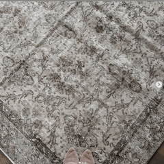 Cecilia 6x9 Brown & Cream Vintage Turkish Rug White Cliff Studio Rugs