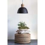 Water Hyacinth + Seagrass Round Pouf Ottoman