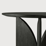 Fin side table - varnished teak - black - round White Cliff Studio Side Table