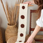 Flourish Bogolan Wall Totem in White with Brown Circles
