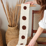 Flourish Bogolan Wall Totem in White with Brown Circles
