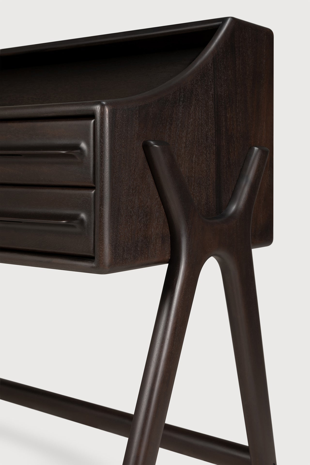 Flow desk - varnished mahogany - rose brown - 2 drawers - rectangular White Cliff Studio Desk