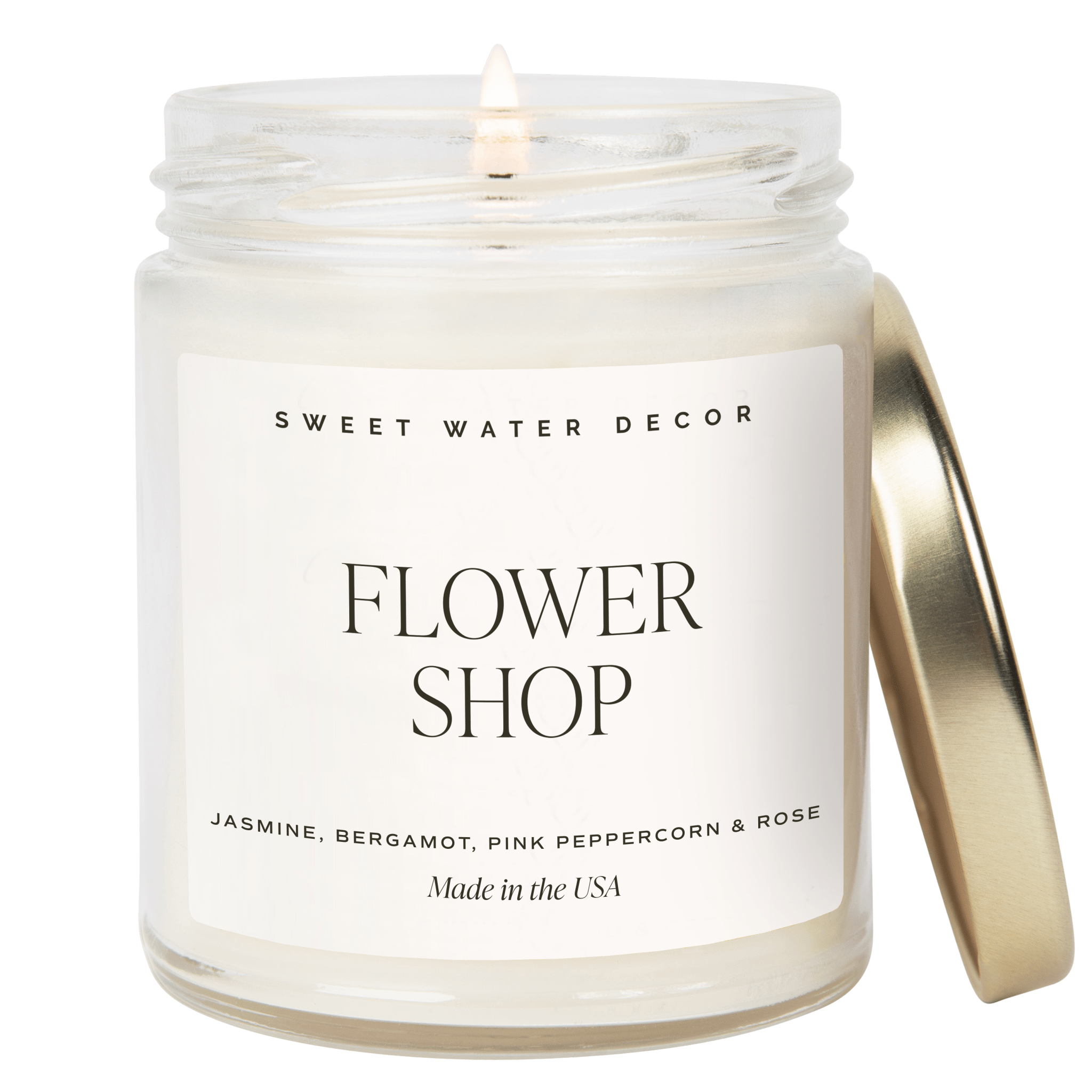 Flower Shop Soy Candle - Clear Jar - 9 oz White Cliff Studio Candles and Candle Accessories