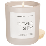 Flower Shop Soy Candle - Tan Matte Jar - 15 oz White Cliff Studio Candles and Candle Accessories
