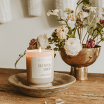 Flower Shop Soy Candle - Tan Matte Jar - 15 oz White Cliff Studio Candles and Candle Accessories