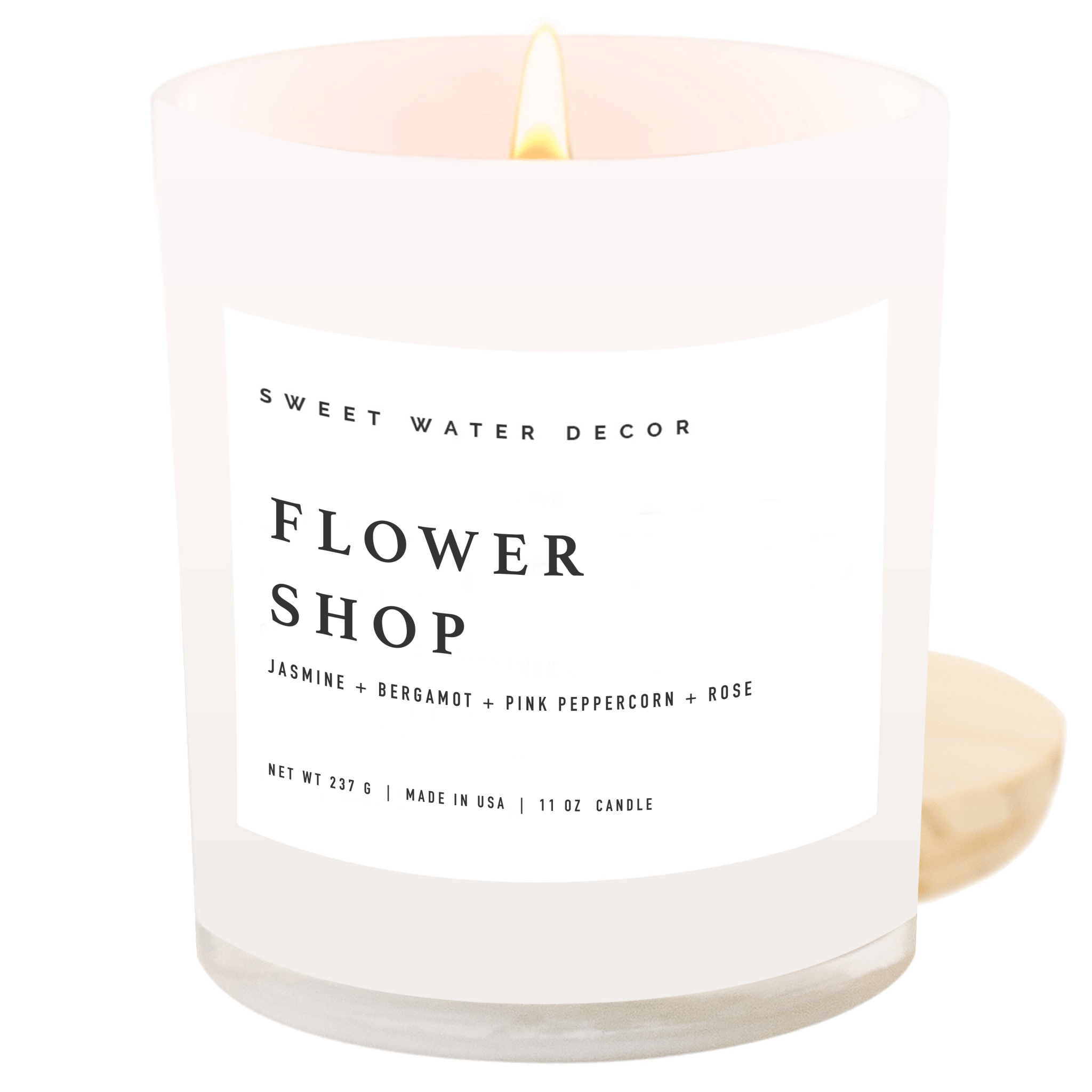 Flower Shop Soy Candle - White Jar - 11 oz White Cliff Studio Candles and Candle Accessories