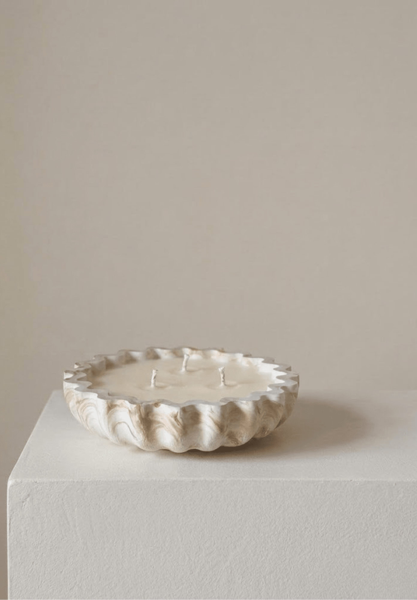 Fluted Candle Bowl White Cliff Studio Candles