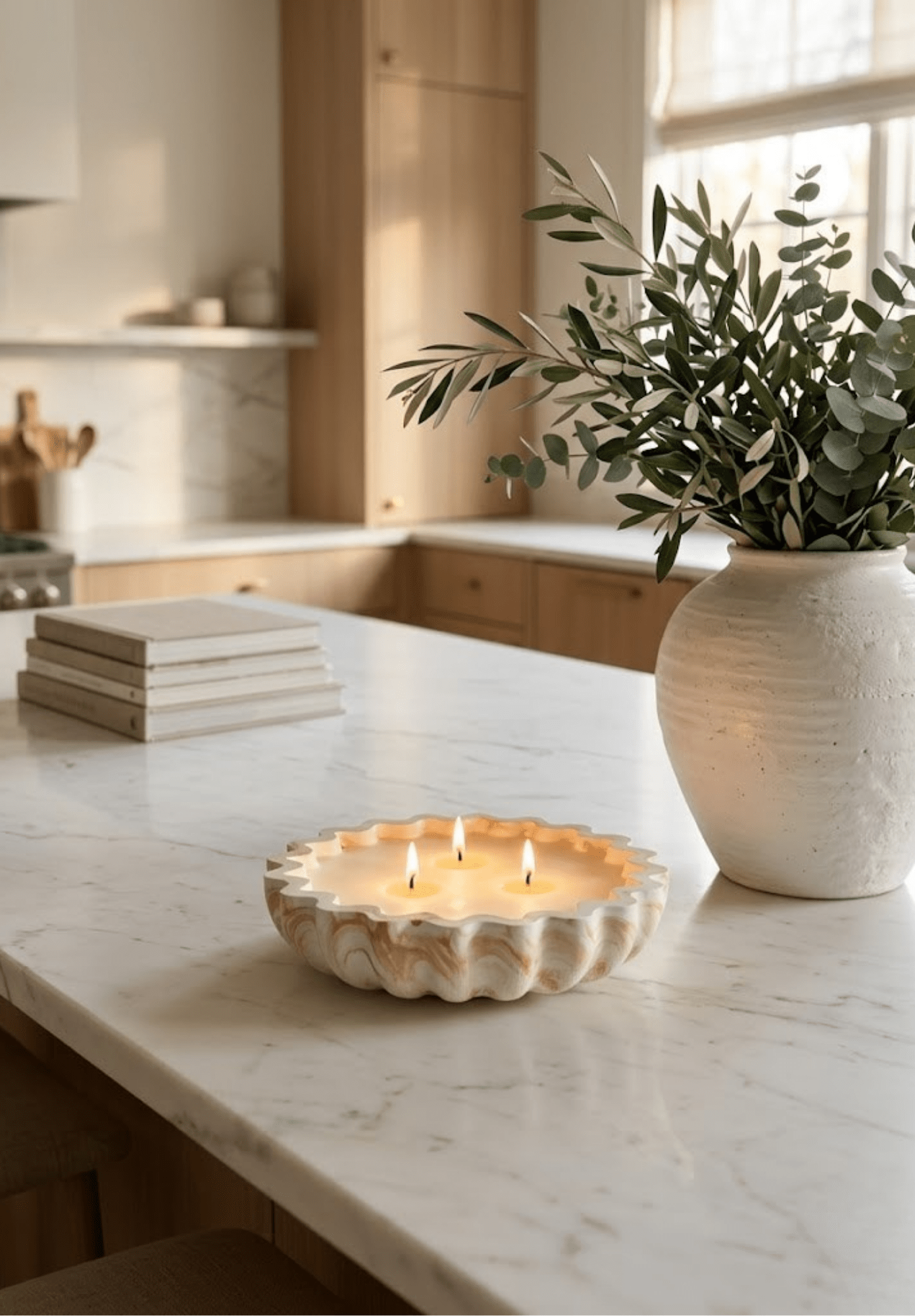 Fluted Candle Bowl White Cliff Studio Candles