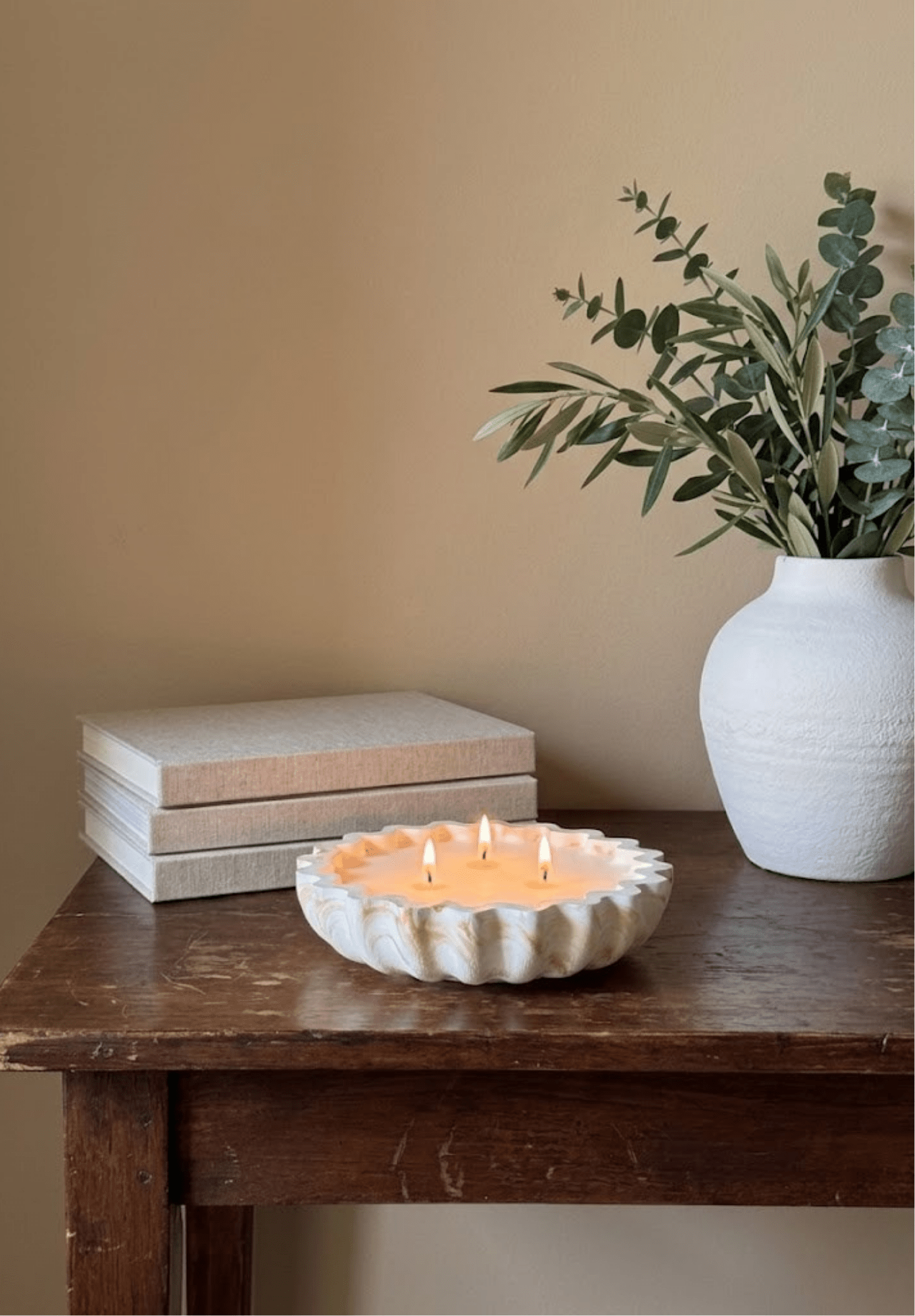 Fluted Candle Bowl White Cliff Studio Candles