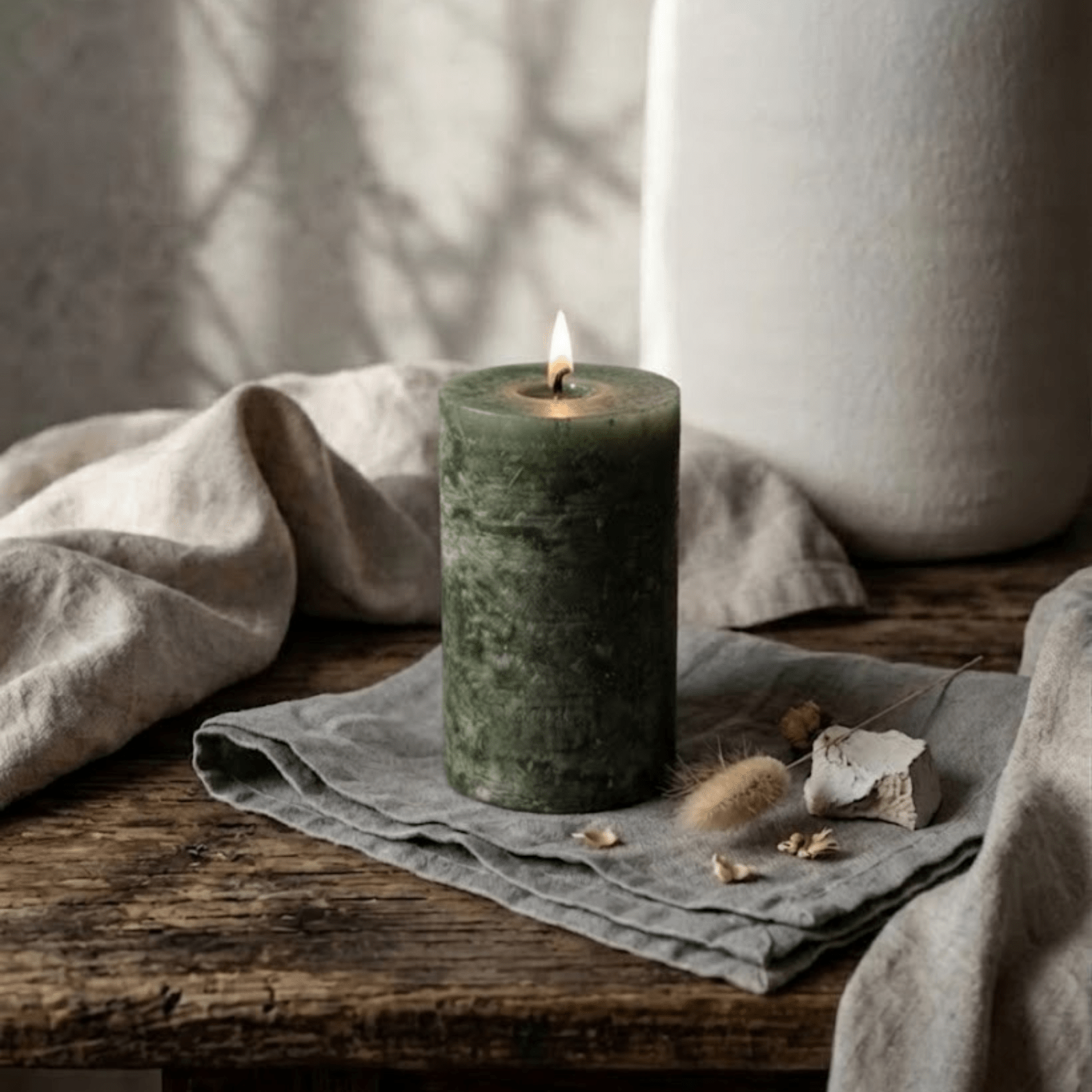 Forest Green White Cliff Studio Candles