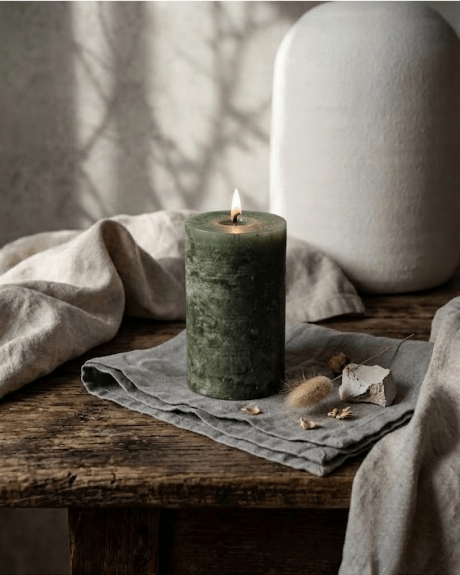 Forest Green White Cliff Studio Candles