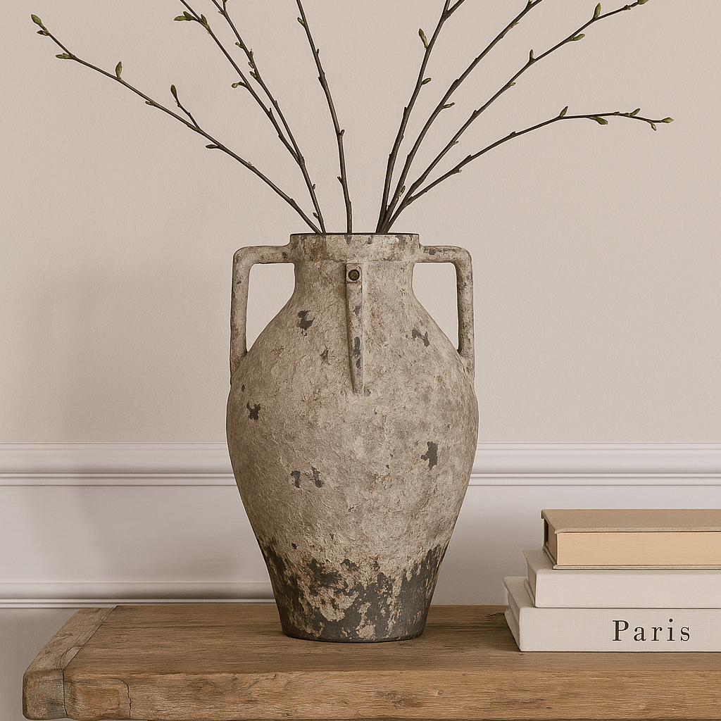 Found Metal Urn with Handles – Vintage - Inspired
