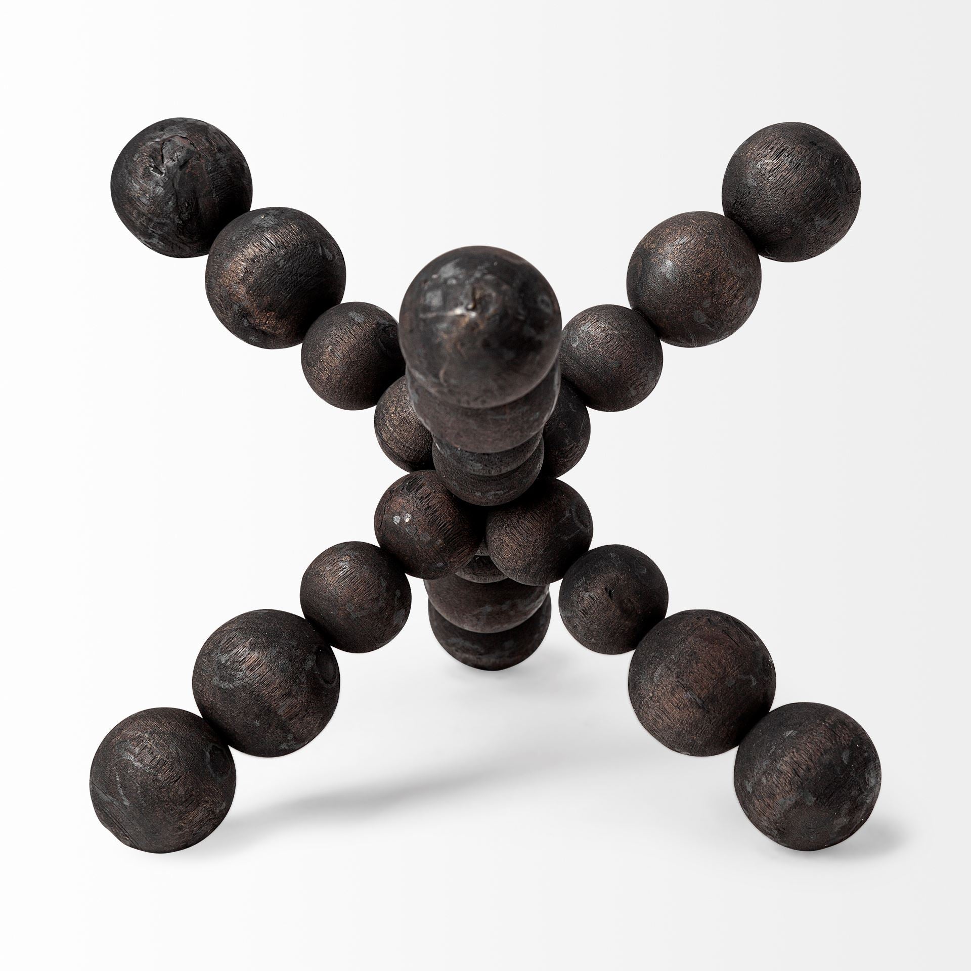 Fractals Black Geometric Decorative Sculpture, Large