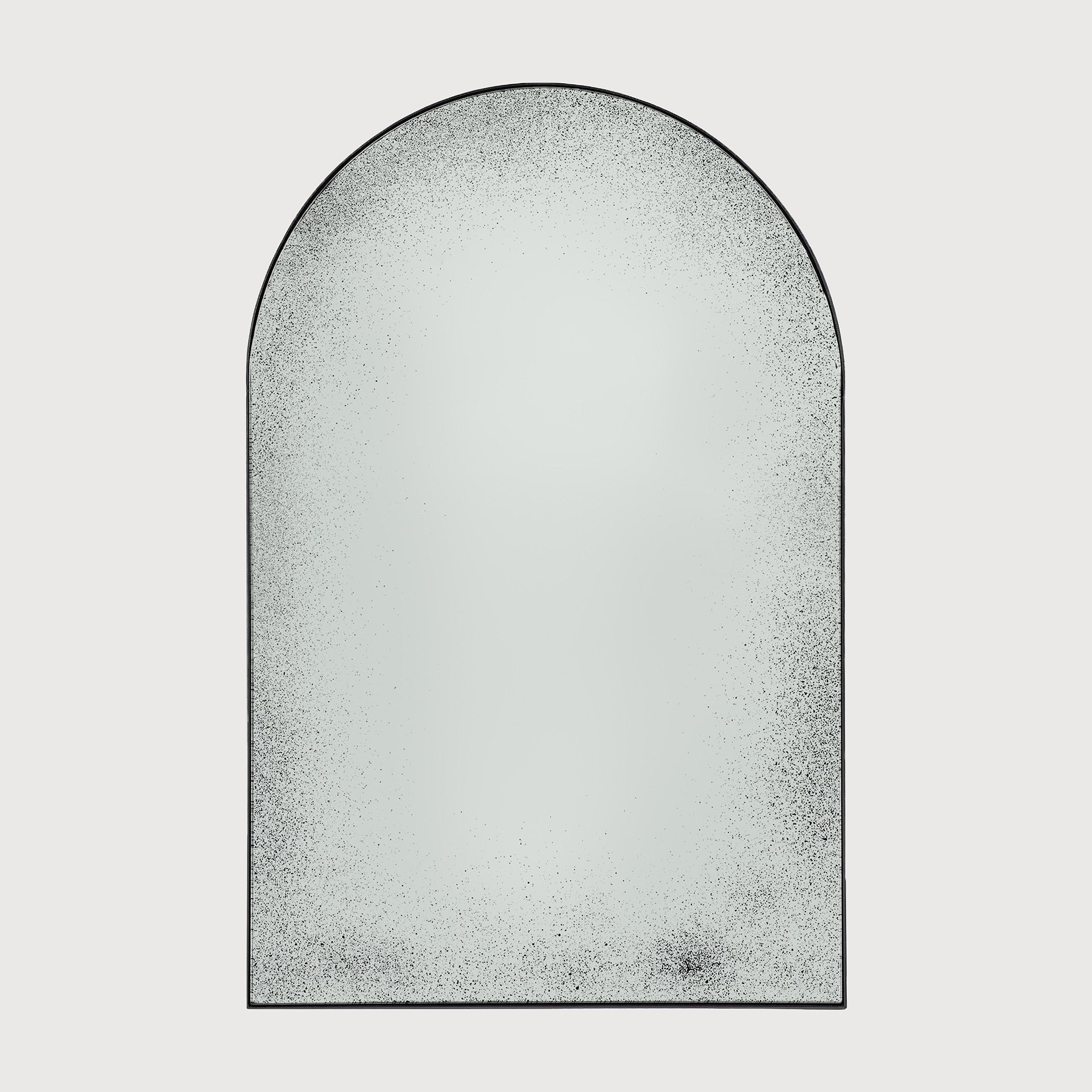 Gate wall mirror - Clear - black metal frame - medium aged White Cliff Studio Wall Mirror