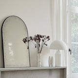 Gate wall mirror - Clear - black metal frame - medium aged White Cliff Studio Wall Mirror