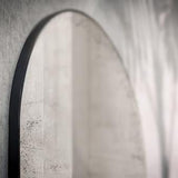 Gate wall mirror - Clear - black metal frame - medium aged White Cliff Studio Wall Mirror
