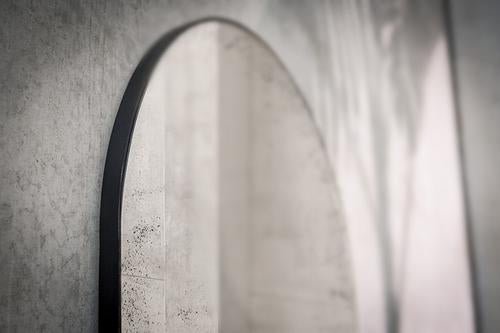 Gate wall mirror - Clear - black metal frame - medium aged White Cliff Studio Wall Mirror