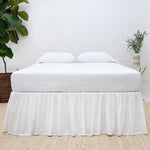 Gathered Cotton Sateen Bedskirt White Cliff Studio Bedskirt