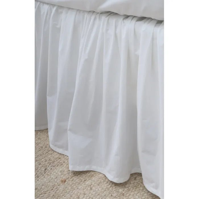 Gathered Cotton Sateen Bedskirt White Cliff Studio Bedskirt