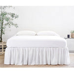 Gathered Linen Bedskirt White Cliff Studio Bedskirt
