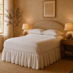 Gathered Linen Bedskirt White Cliff Studio Bedskirt