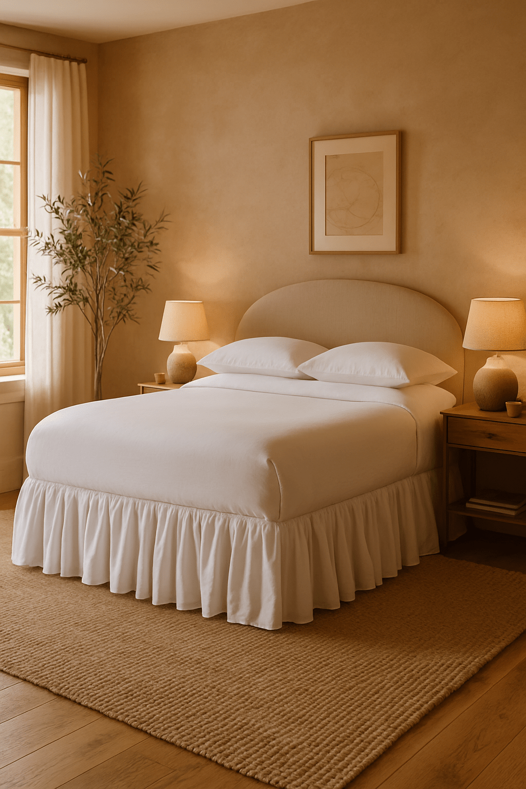 Gathered Linen Bedskirt White Cliff Studio Bedskirt