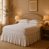 Gathered Linen Bedskirt White Cliff Studio Bedskirt