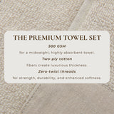 Cotton Linen-Like Border 6-Piece Towel Set - Priya Collection