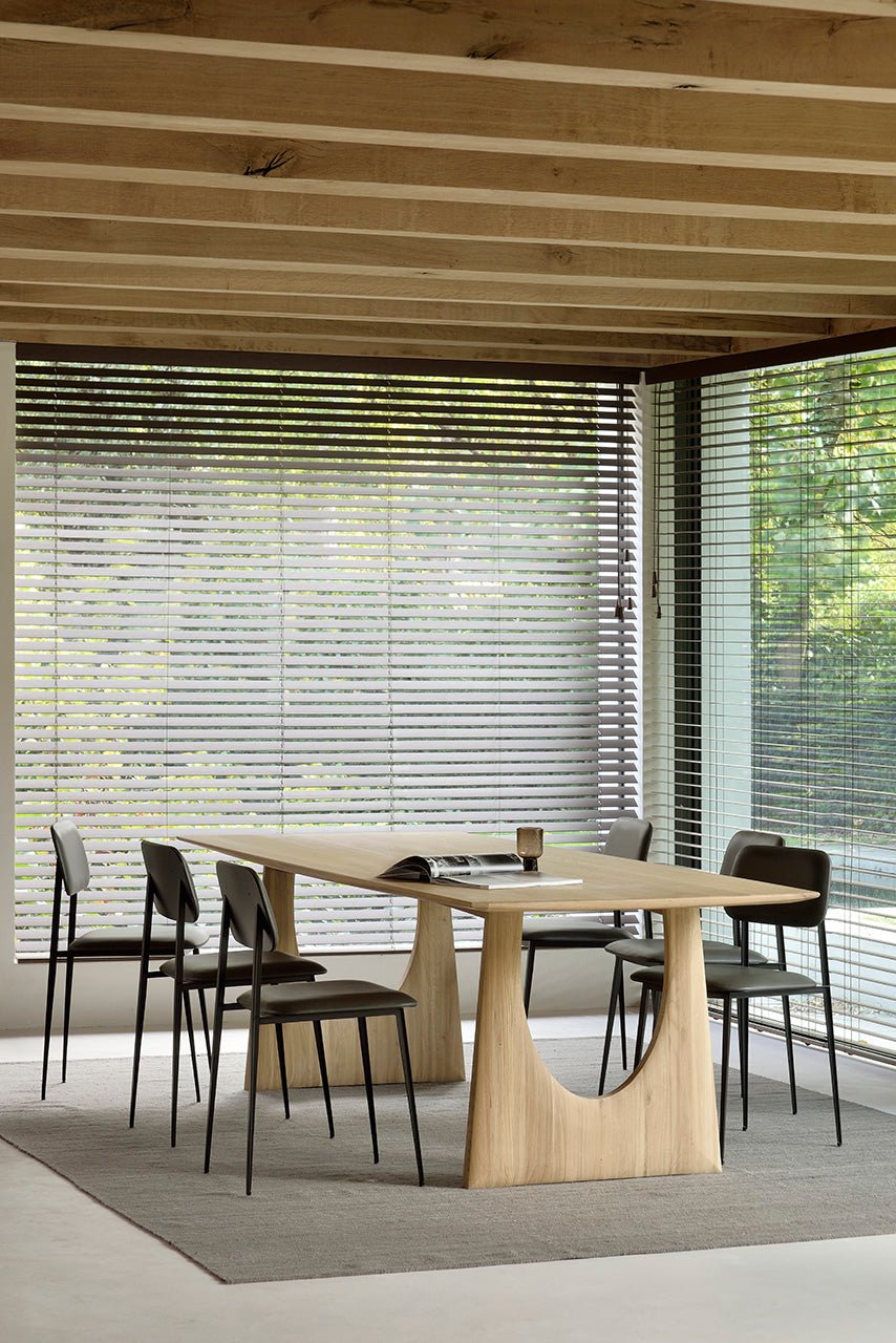 Geometric dining table - oak - rectangular White Cliff Studio Dining Table